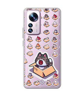 Funda para [ Xiaomi 12T - 12T Pro ] Dibujo Mascotas [ Gatos en Cajas ] de Silicona Flexible para Smartphone 