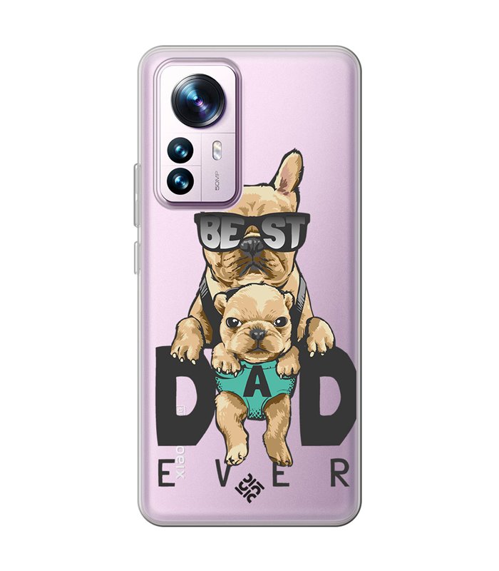 Funda para [ Xiaomi 12T - 12T Pro ] Dibujo Mascotas [ Perro Bulldog - Best Dad Ever ] de Silicona Flexible