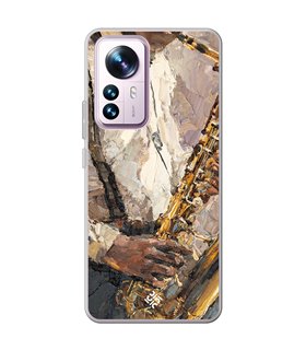 Funda para [ Xiaomi 12T - 12T Pro ] Diseño Música [ Pintura - Tocando el Saxofón ] de Silicona Flexible