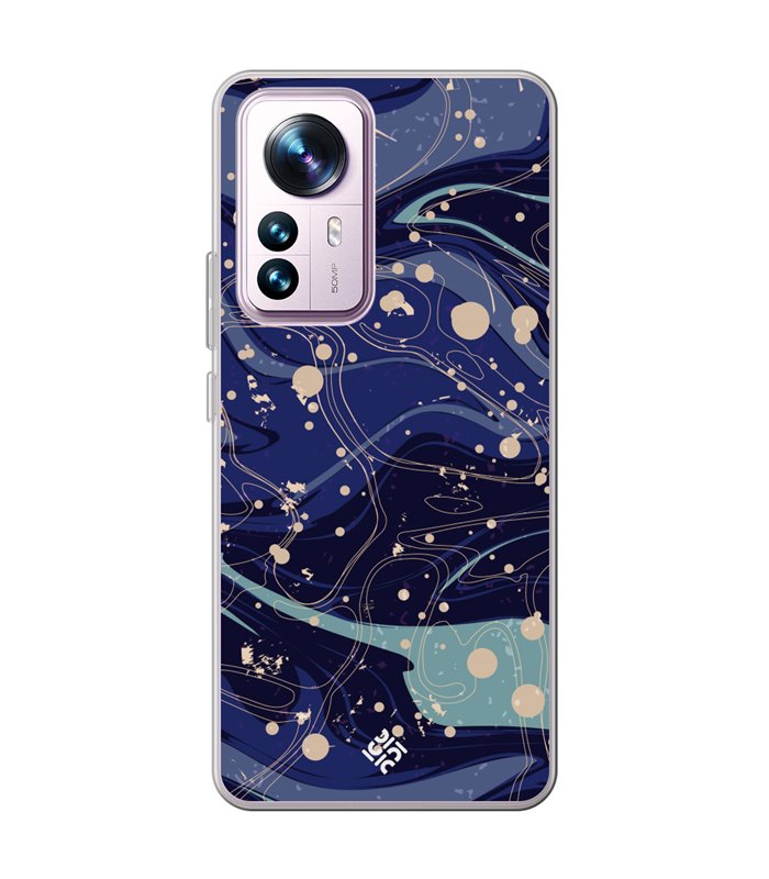 Funda para [ Xiaomi 12T - 12T Pro ] Dibujo Tendencias [ Pintura de Arte Abstracto Azul ] de Silicona Flexible