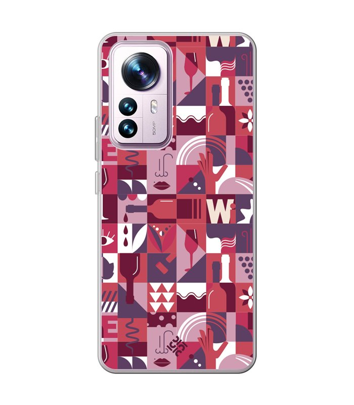 Funda para [ Xiaomi 12T - 12T Pro ] Dibujo Auténtico [ Collage Vino ] de Silicona Flexible