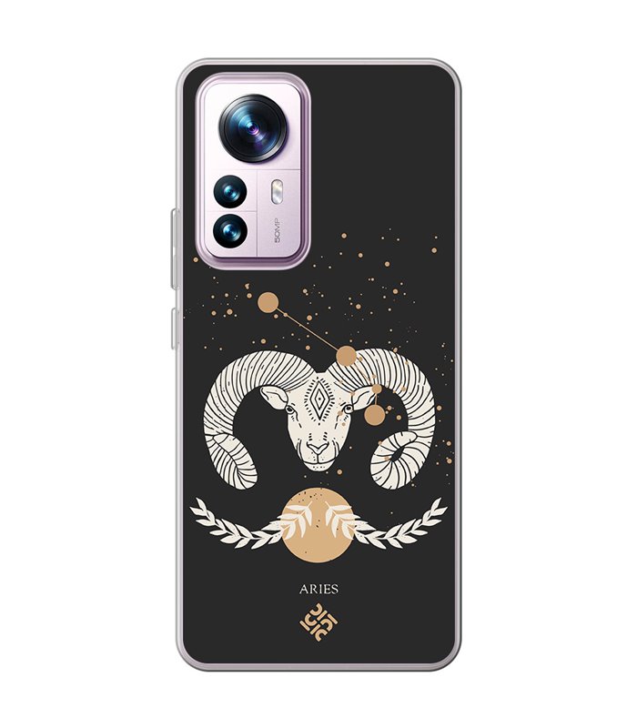 Funda para [ Xiaomi 12T - 12T Pro ] Dibujo Zodiaco [ Signo Zodiacal - Aries ] de Silicona Flexible para Smartphone 