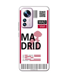 Funda para [ Xiaomi 12T - 12T Pro ] Billete de Avión [ Madrid ] de Silicona Flexible para Smartphone 