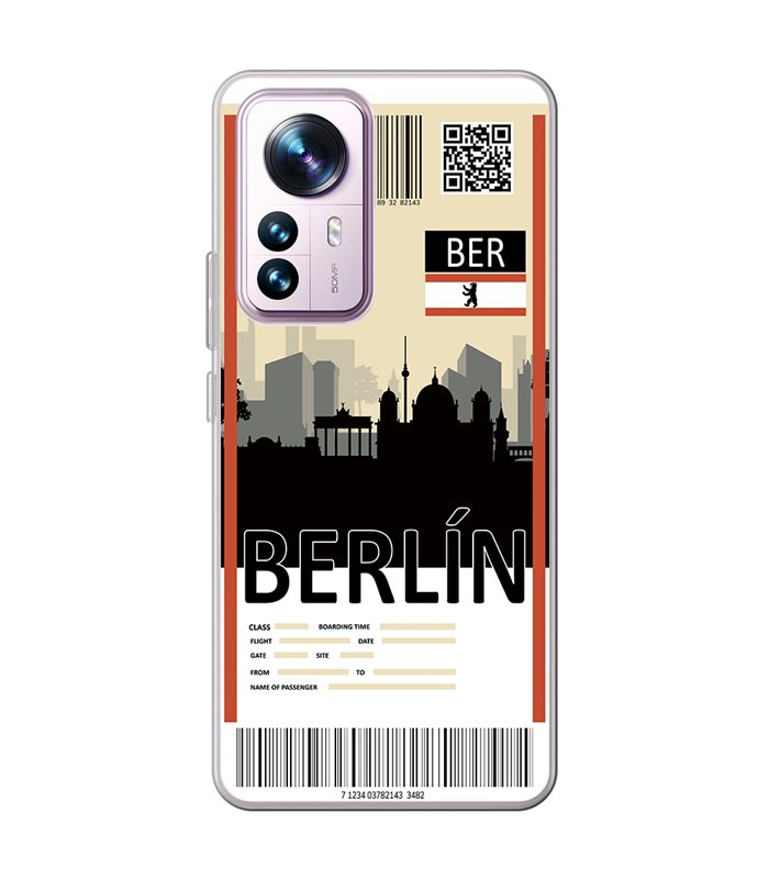 Funda para [ Xiaomi 12T - 12T Pro ] Billete de Avión [ Berlín ] de Silicona Flexible para Smartphone 