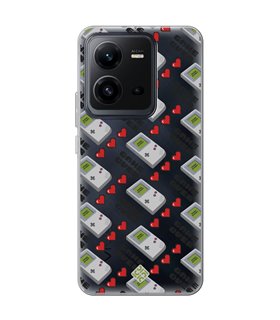 Funda para [ Vivo X80 Lite ] Dibujo Auténtico [ Consola Retro - Game Over ] de Silicona Flexible