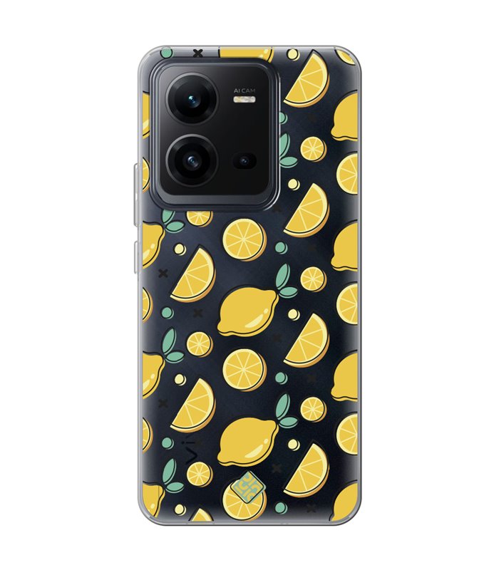 Funda para [ Vivo X80 Lite ] Dibujo Auténtico [ Limones ] de Silicona Flexible para Smartphone