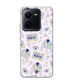 Funda para [ Vivo X80 Lite ] Dibujo Cute [ Chaqueta Retro de Color Pastel Años 90 ] de Silicona Flexible