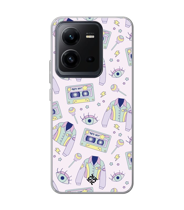 Funda para [ Vivo X80 Lite ] Dibujo Cute [ Chaqueta Retro de Color Pastel Años 90 ] de Silicona Flexible