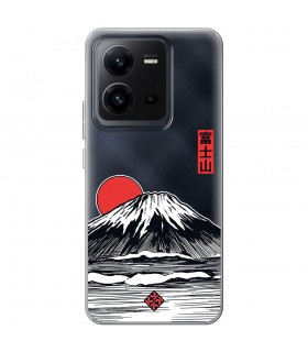 Funda para [ Vivo X80 Lite ] Dibujo Japones [ Monte Fuji ] de Silicona Flexible para Smartphone 
