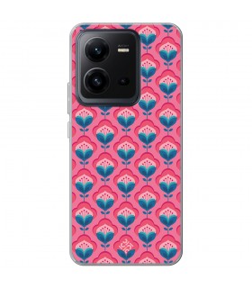 Funda para [ Vivo X80 Lite ] Dibujos Retro [ Algodones Rosa - Caleidoscopio ] de Silicona