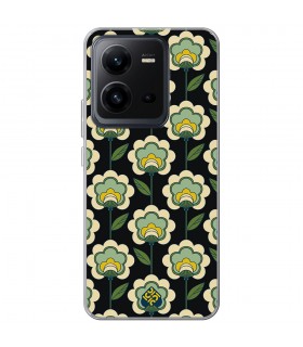 Funda para [ Vivo X80 Lite ] Dibujos Retro [ Planta Verde - Retro ] de Silicona Flexible