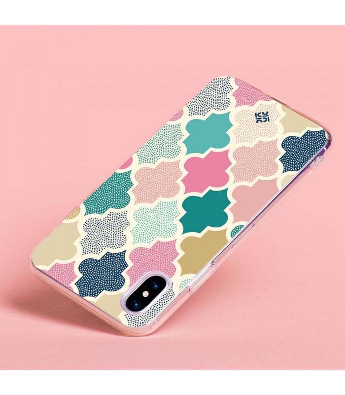 Funda para [ Vivo X80 Lite ] Dibujo Tendencias [ Diseño Azulejos de Colores ] de Silicona Flexible para Smartphone