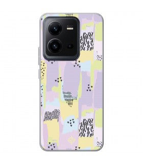 Funda para [ Vivo X80 Lite ] Dibujo Tendencias [ Patron Pinceladas Coloridas Con Estampado ] de Silicona Flexible