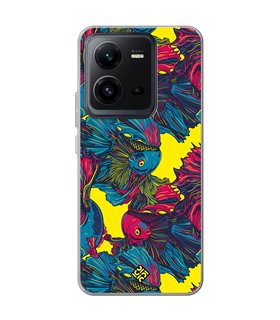 Funda para [ Vivo X80 Lite ] Dibujo Auténtico [ Patrón de Pescado Betta ] de Silicona Flexible para Smartphone