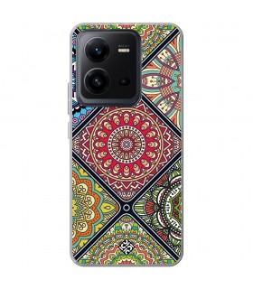 Funda para [ Vivo X80 Lite ] Dibujo Auténtico [ Motivos Mandala ] de Silicona Flexible para Smartphone 