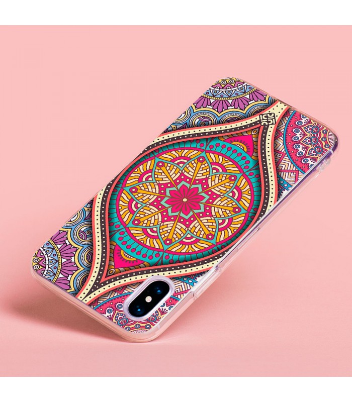 Funda para [ Vivo X80 Lite ] Dibujo Auténtico [ Baldosa de Teja Mandala ] de Silicona Flexible