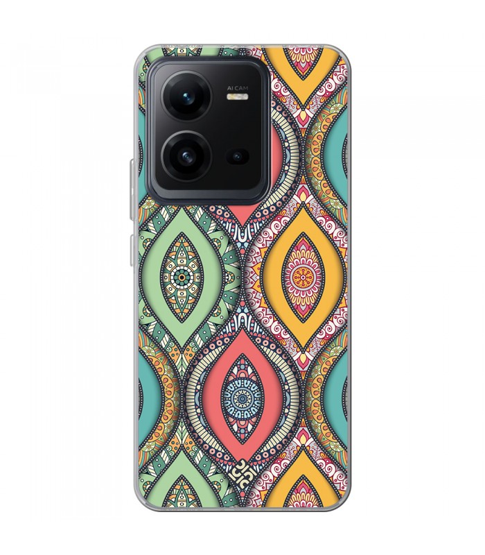 Funda para [ Vivo X80 Lite ] Dibujo Auténtico [ Ojo de Hamsa Mandala ] de Silicona Flexible