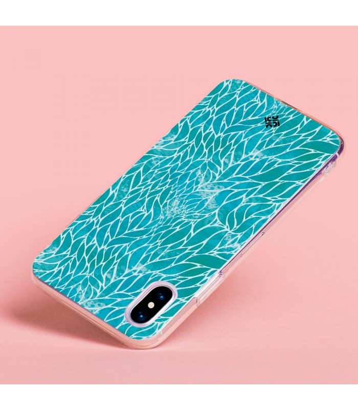 Funda para [ Vivo X80 Lite ] Dibujo Auténtico [ Patron Abstracto Azul ] de Silicona Flexible