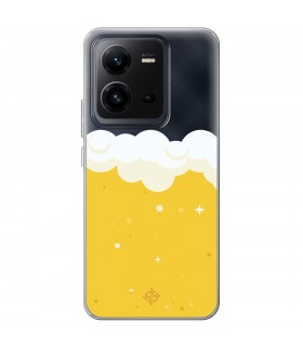 Funda para [ Vivo X80 Lite ] Dibujo Auténtico [ Cerveza ] de Silicona Flexible para Smartphone 