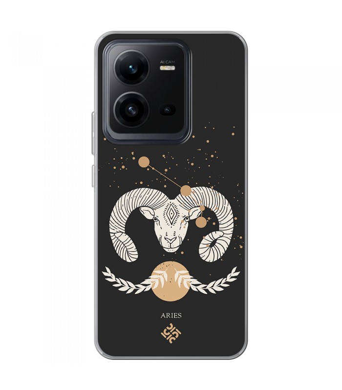 Funda para [ Vivo X80 Lite ] Dibujo Zodiaco [ Signo Zodiacal - Aries ] de Silicona Flexible para Smartphone 