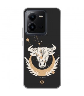 Funda para [ Vivo X80 Lite ] Dibujo Zodiaco [ Signo Zodiacal - Tauro ] de Silicona Flexible para Smartphone 