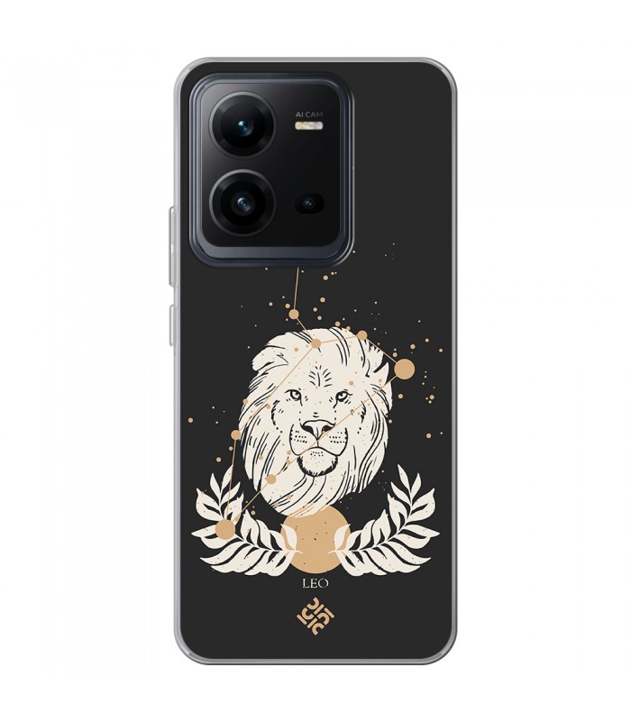 Funda para [ Vivo X80 Lite ] Dibujo Zodiaco [ Signo Zodiacal - Leo ] de Silicona Flexible para Smartphone 