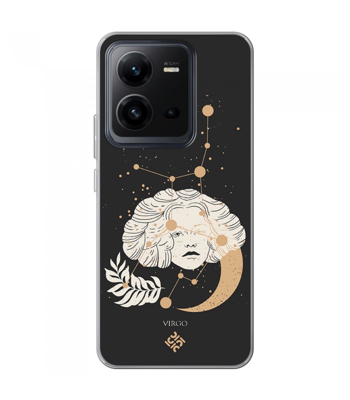 Funda para [ Vivo X80 Lite ] Dibujo Zodiaco [ Signo Zodiacal - Virgo ] de Silicona Flexible para Smartphone 