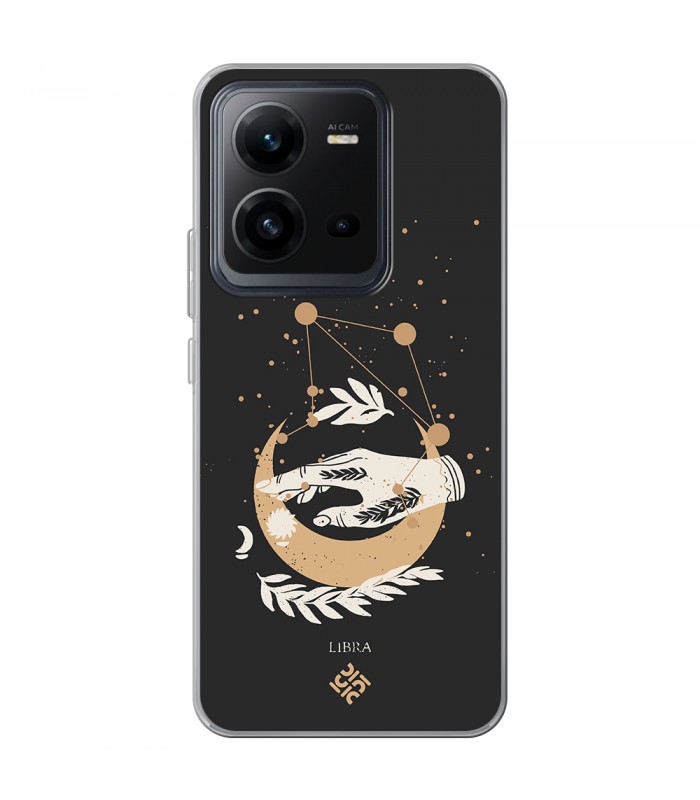 Funda para [ Vivo X80 Lite ] Dibujo Zodiaco [ Signo Zodiacal - Libra ] de Silicona Flexible para Smartphone 