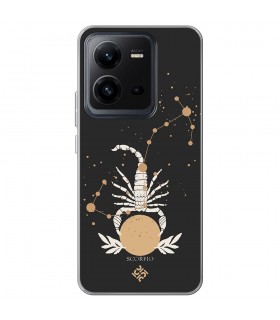 Funda para [ Vivo X80 Lite ] Dibujo Zodiaco [ Signo Zodiacal - Escorpio ] de Silicona Flexible para Smartphone 