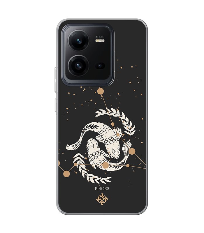 Funda para [ Vivo X80 Lite ] Dibujo Zodiaco [ Signo zodiacal - Picis ] de Silicona Flexible para Smartphone 