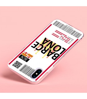 Funda para [ Vivo X80 Lite ] Billete de Avión [ Barcelona ] de Silicona Flexible para Smartphone 