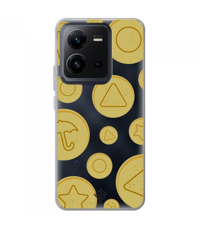 Funda para [ Vivo X80 Lite ] Squid Game [Galletas Dalgona Candy] de Silicona Flexible para Smartphone 