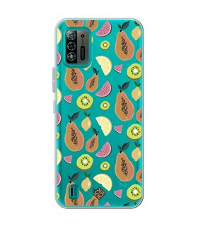 Funda para [ ZTE Blade A52 Lite ] Dibujo Auténtico [ Frutas- Papaya, Sandía, Kiwis y Limones ] de Silicona Flexible