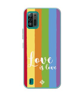 Funda para [ ZTE Blade A52 Lite ] Dibujo Auténtico [ Love is Love - Arcoiris ] de Silicona Flexible