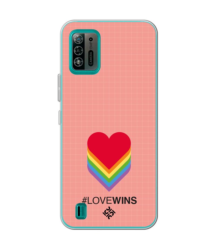 Funda para [ ZTE Blade A52 Lite ] Dibujo Auténtico [ Corazones - Love Wins ] de Silicona Flexible para Smartphone