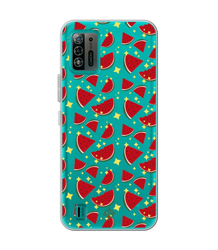 Funda para [ ZTE Blade A52 Lite ] Dibujo Auténtico [ Sandía ] de Silicona Flexible para Smartphone