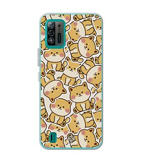 Funda para [ ZTE Blade A52 Lite ] Dibujo Cute [ Pegatinas Perrito Shiba ] de Silicona Flexible para Smartphone