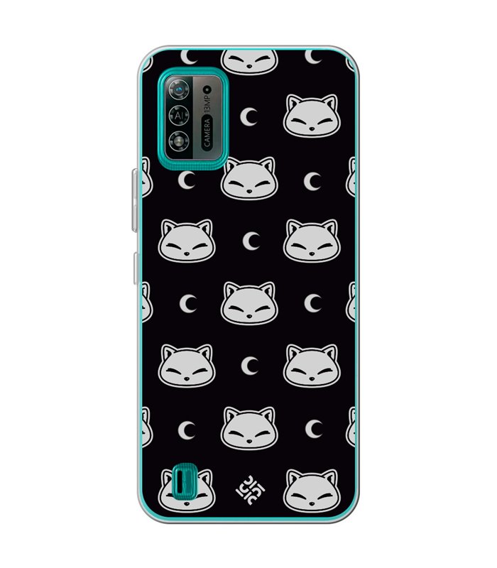 Funda para [ ZTE Blade A52 Lite ] Dibujo Cute [ Gato Negro Lunar ] de Silicona Flexible para Smartphone