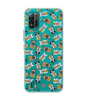 Funda para [ ZTE Blade A52 Lite ] Dibujo Cute [ Perro Bulldog de la Suerte ] de Silicona Flexible para Smartphone