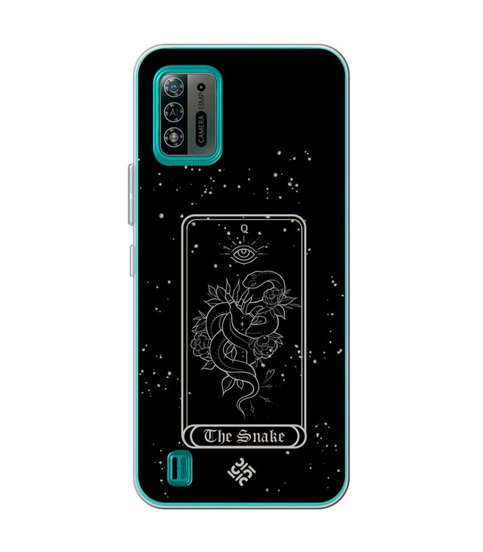 Funda para [ ZTE Blade A52 Lite ] Dibujo Esotérico [ Carta del Tarot - The Snake ] de Silicona Flexible