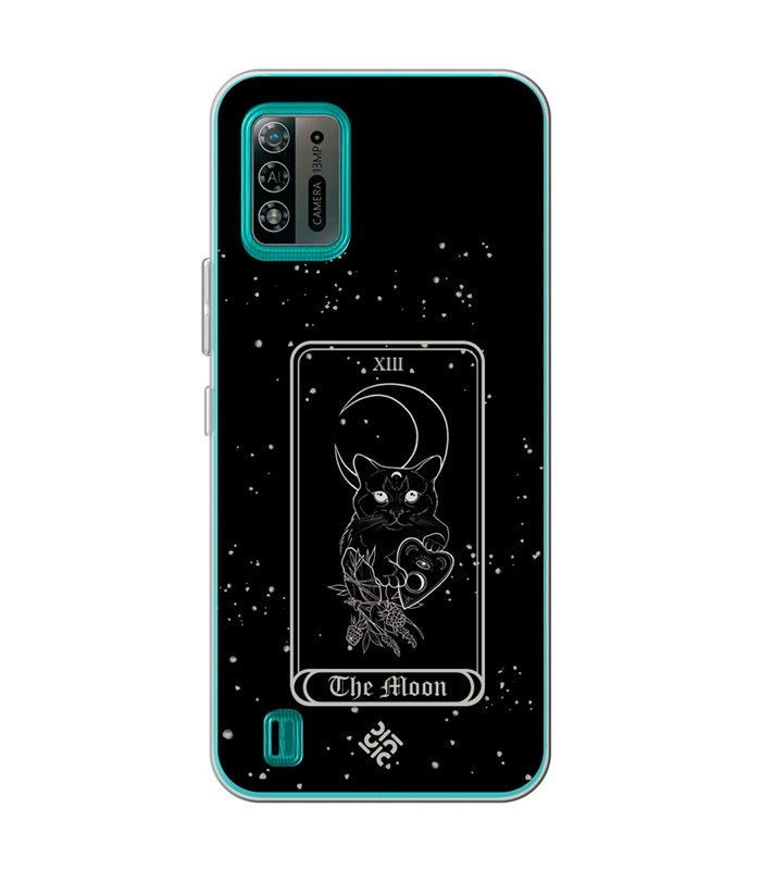 Funda para [ ZTE Blade A52 Lite ] Dibujo Esotérico [ Carta del Tarot - The Moon ] de Silicona Flexible