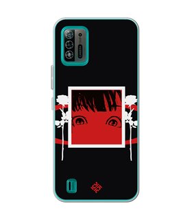 Funda para [ ZTE Blade A52 Lite ] Dibujos Frikis [ Mirada Anime, Manga Rojo Intenso ] de Silicona Flexible