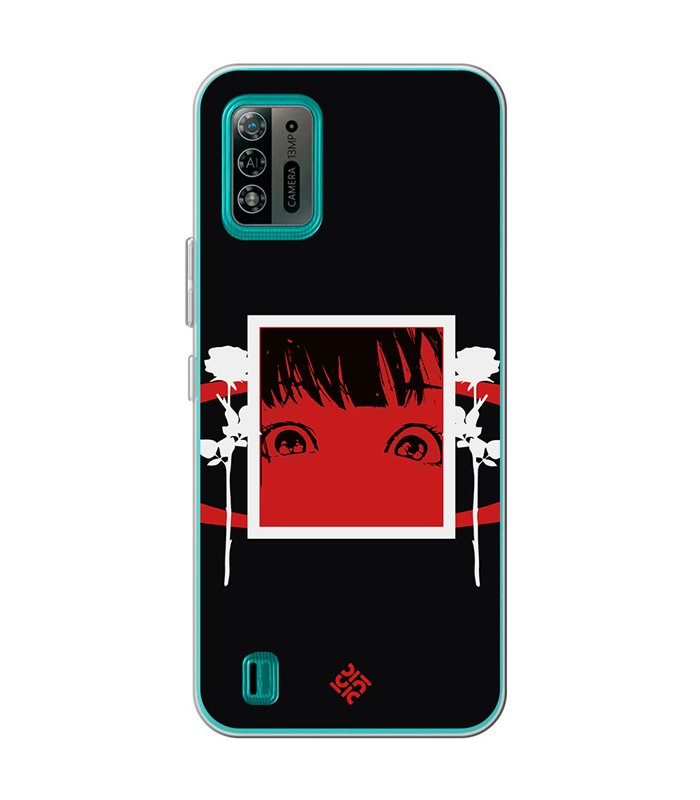 Funda para [ ZTE Blade A52 Lite ] Dibujos Frikis [ Mirada Anime, Manga Rojo Intenso ] de Silicona Flexible