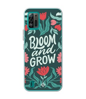 Funda para [ ZTE Blade A52 Lite ] Dibujo Frases Guays [ Flores Bloom and Grow ] de Silicona Flexible para Smartphone