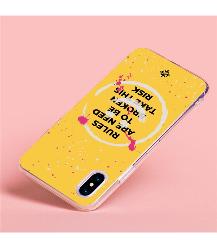 Funda para [ ZTE Blade A52 Lite ] Dibujo Frases Guays [ Smile - Rules Are Need  To Be Broken Take This Risk ] 