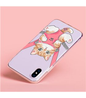 Funda para [ ZTE Blade A52 Lite ] Dibujo Mascotas [ Gatito Colgante ] de Silicona Flexible