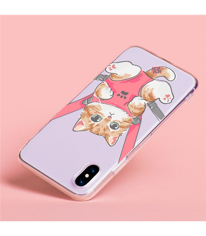 Funda para [ ZTE Blade A52 Lite ] Dibujo Mascotas [ Gatito Colgante ] de Silicona Flexible