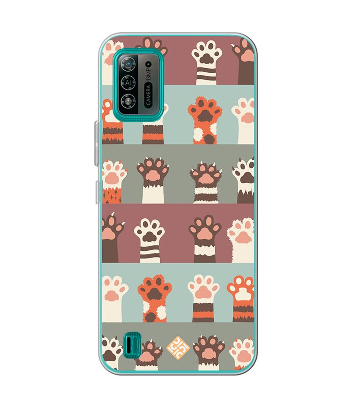 Funda para [ ZTE Blade A52 Lite ] Dibujo Mascotas [ Zarpas de Gatos ] de Silicona Flexible