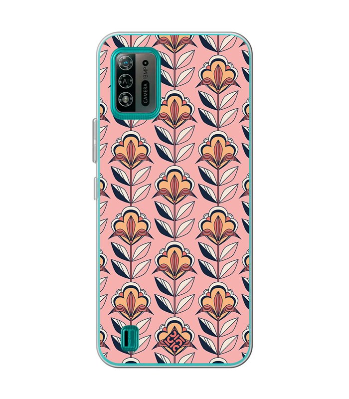 Funda para [ ZTE Blade A52 Lite ] Dibujos Retro [ Planta con Fondo Rosa - Retro ] de Silicona