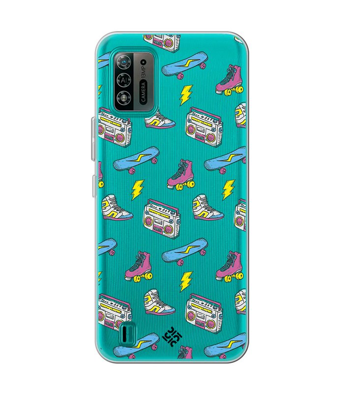 Funda para [ ZTE Blade A52 Lite ] Dibujo Tendencias [ Skate Patines Años 90 ] de Silicona